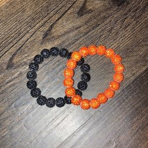 Orange and Black rustic cuff bracelet